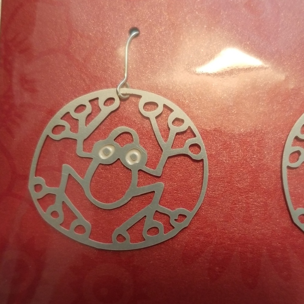 NEW RAS Sterling Silver Frog Earrings